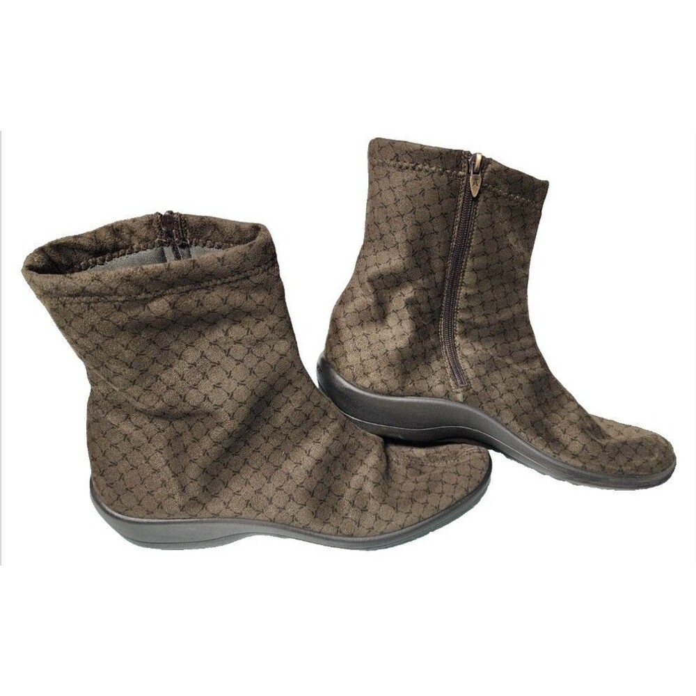 Arcopedico Jasper Ankle Boots Olive Side Zip Size EU 42 US 10.5 Made in Portugal